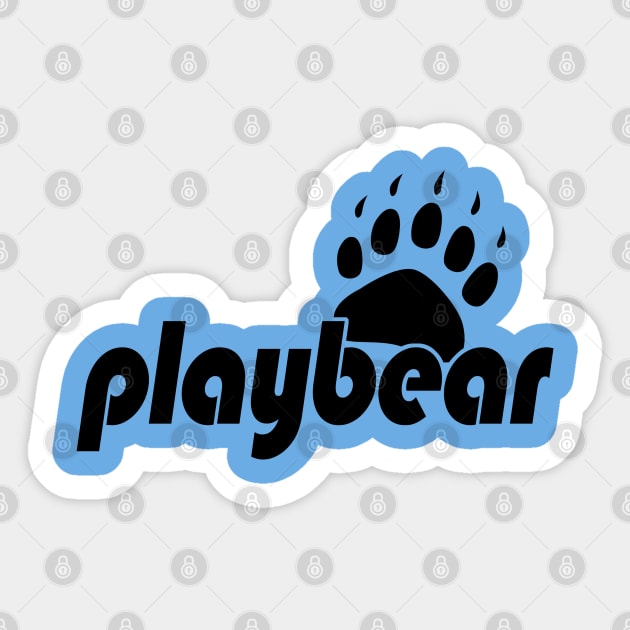 PLAYBEAR by WOOF SHIRT (BLACK TEXT) Sticker by WOOFSHIRT